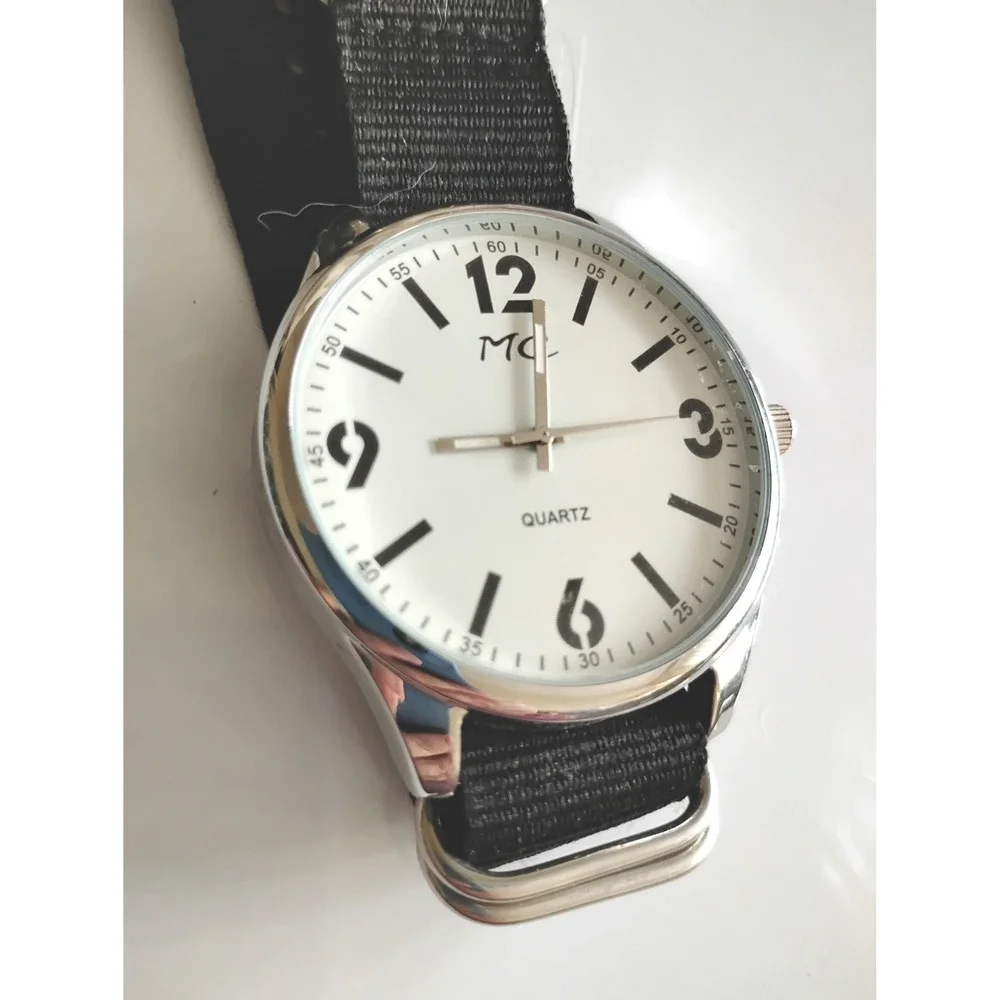 ▪️Y2K MC Utility Retro Nautical Watch Black Canvas Streetwear Skater quartz